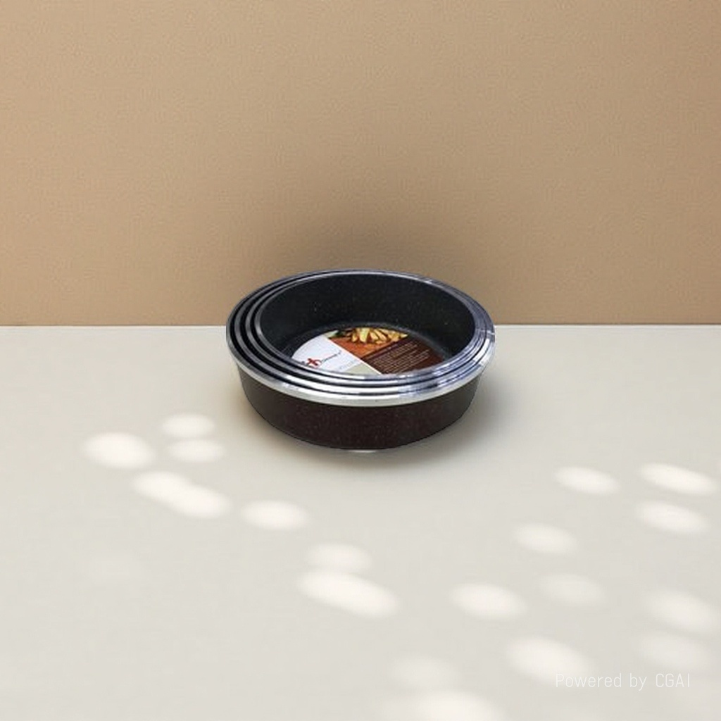 深色圆形不粘锅烤盘主体配硅胶锅铲餐具厨具四区