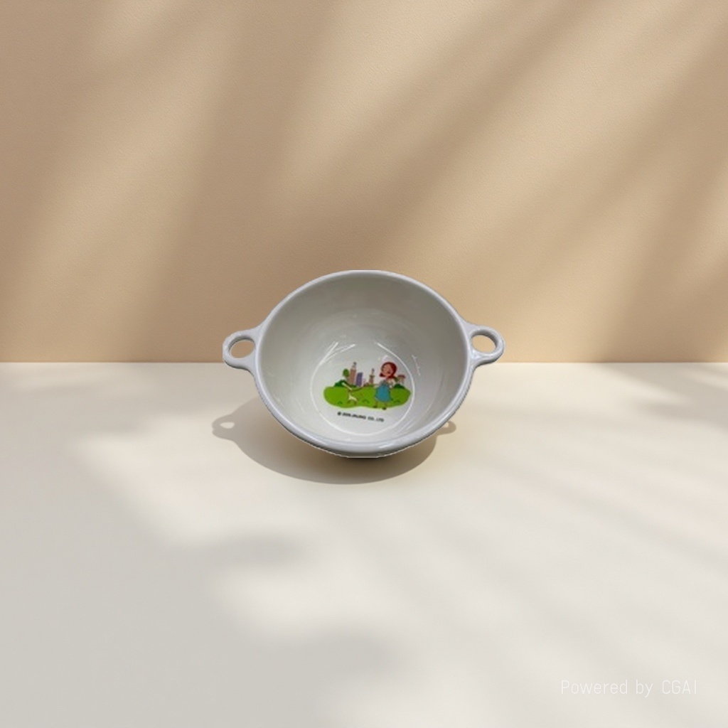 白色带把手茶碗盖碗蒙古木碗塑料微波加热碗茶刀陶瓷茶杯盘