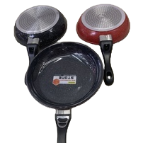 مقلاة سوداء غير لاصقة مع مجرفة طبخ من السليكون Item Picture
