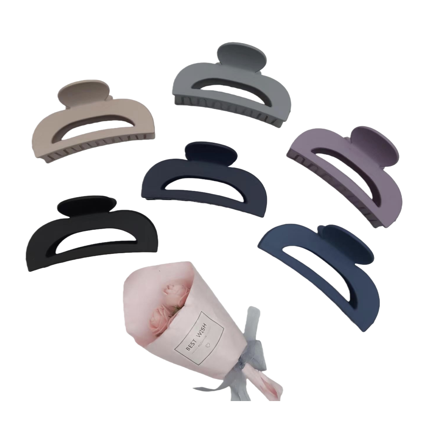 Shark clip, banana clip, grab clip, hairpin and hairpin set, metallic texture, large size, durable Item Picture