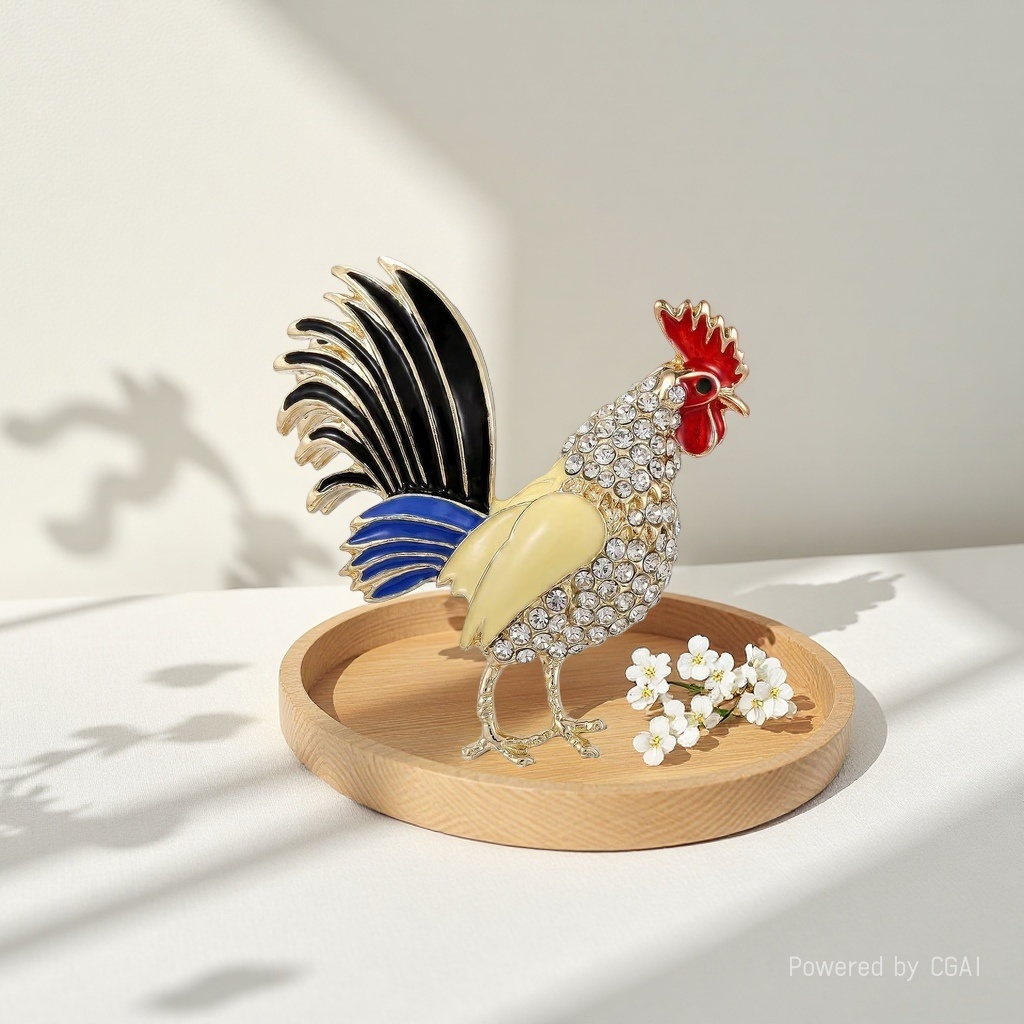 Fashionable and simple alloy oil-dripping rooster brooch, cardigan, sweater, coat and corsage undefined