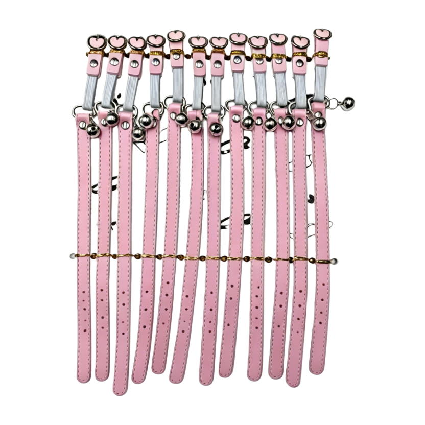 Pink pet collar set, pet necklace accessory, fashionable pet collar, pet accessory, pet necklace, pet collar accessory Item Picture