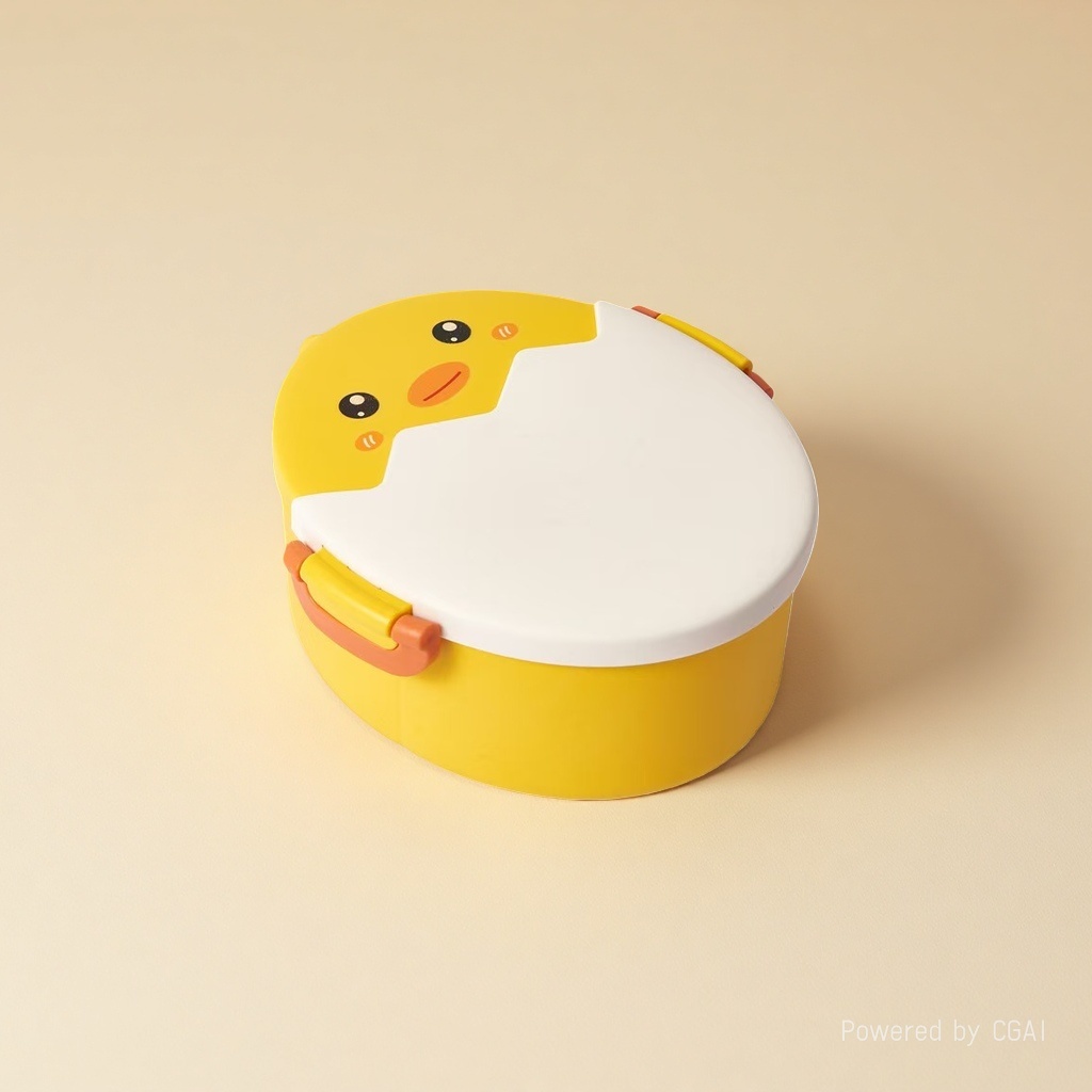 Yellow duck-shaped children's lunch box set, baby clothing, strapless student short vest, halter top, children's underwear Specification image