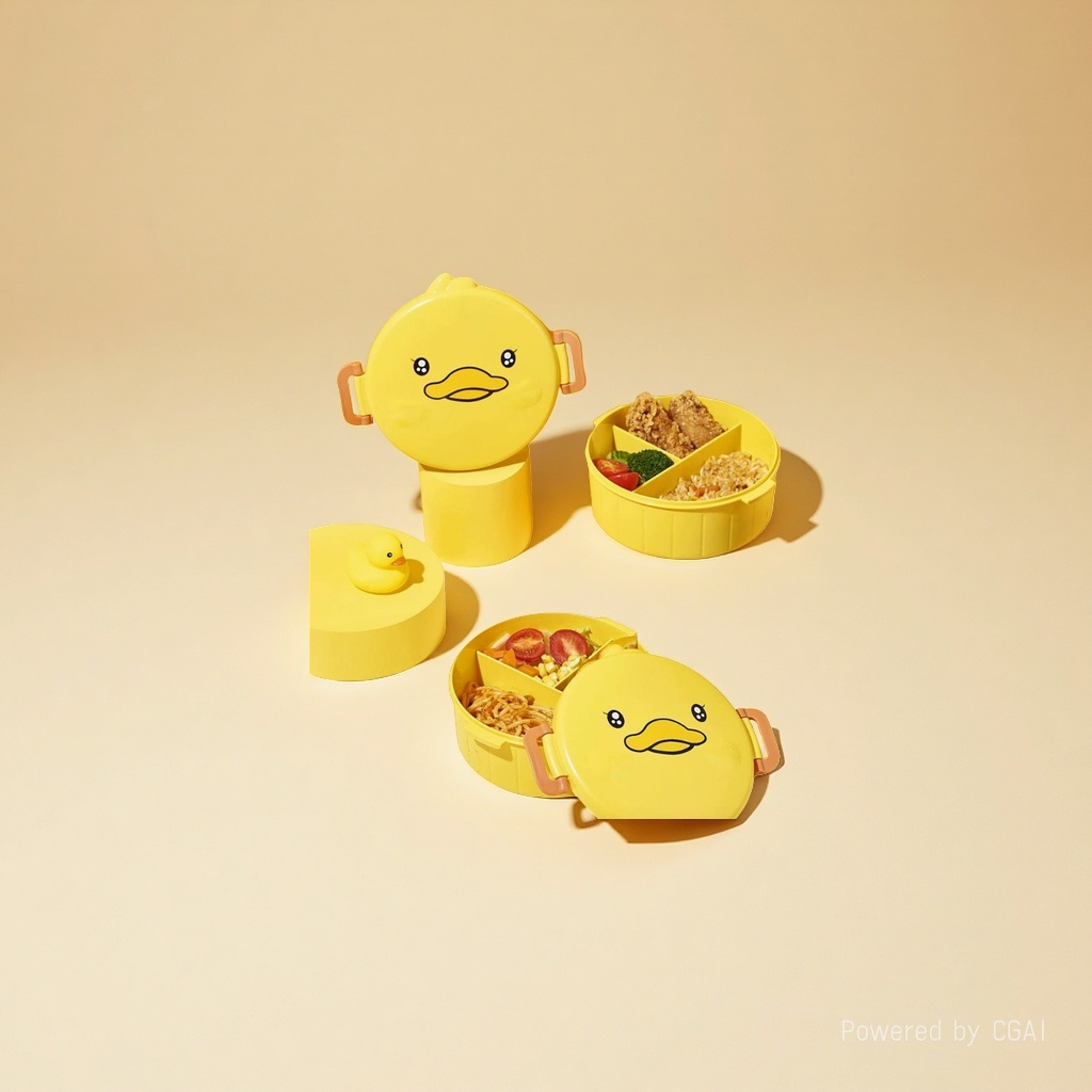 Yellow duck-shaped children's lunch box set, baby clothing, strapless student short vest, halter top, children's underwear