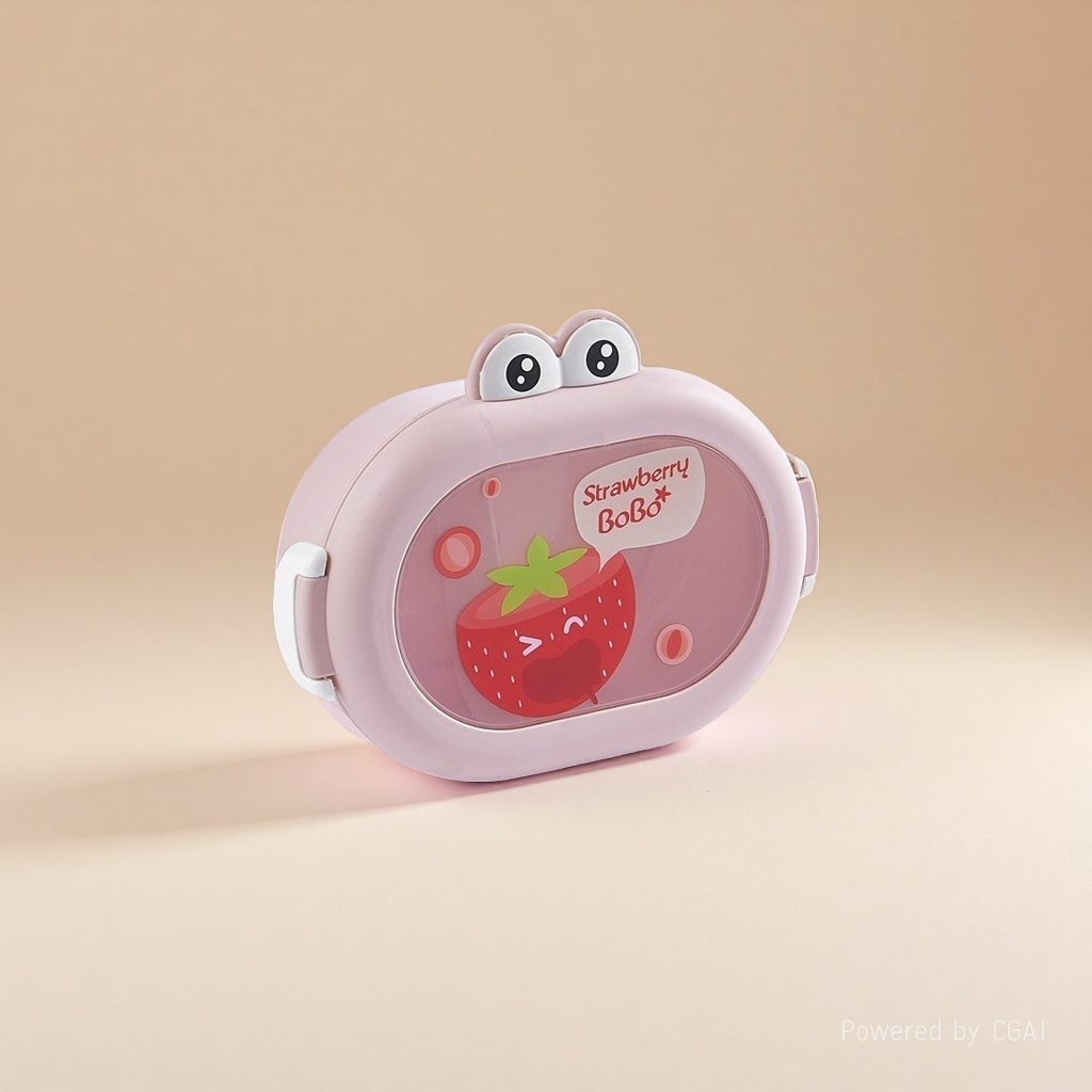 Cute little frog and chicken children's lunch box, portable outdoor complementary food box for toddlers, student fruit box, compartments PP bento Application Scenario