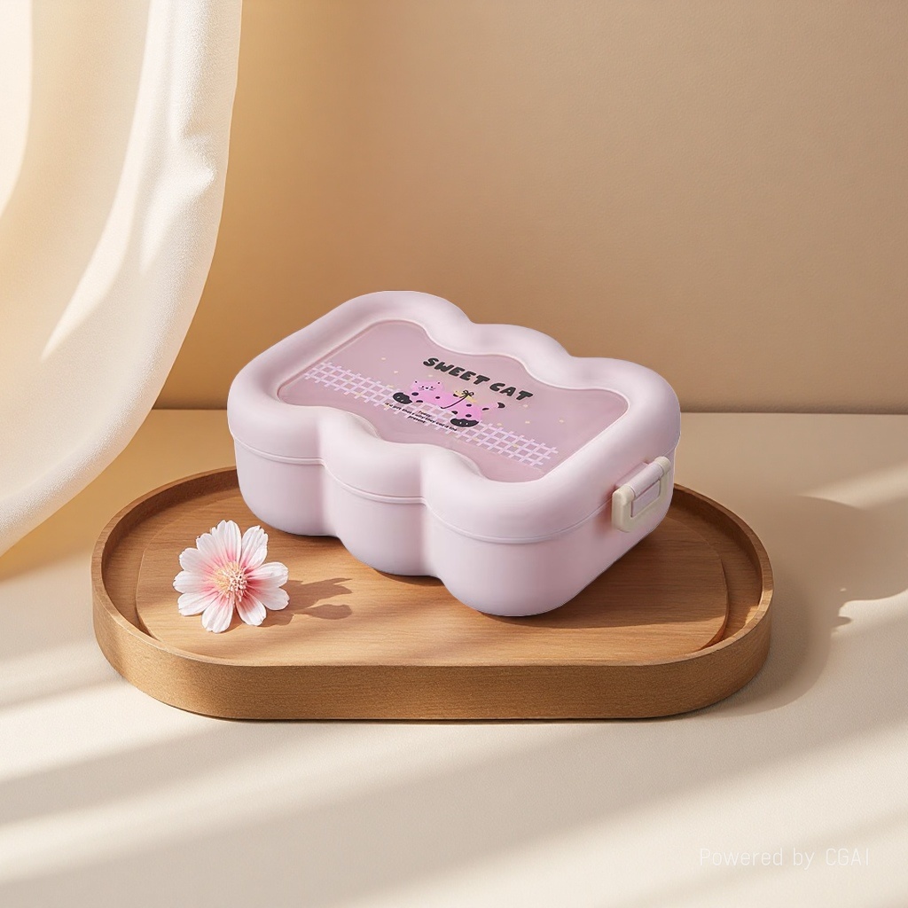 The Cloud lunch box is a portable and sealed lunch fruit bento box with a high appearance level. It is a cute and compartment-preserved lunch box for students to bring their own meals Specification image