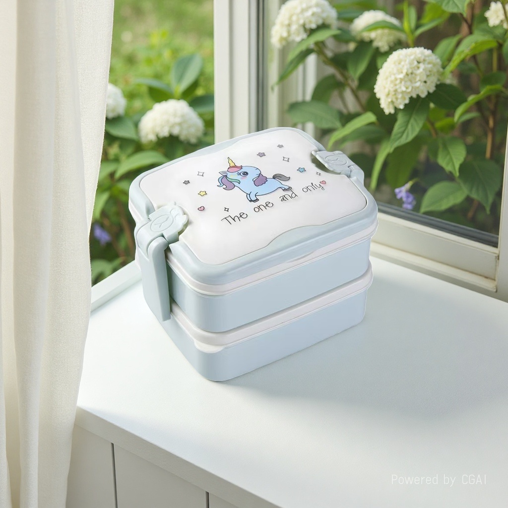 Plastic lunch box, food-grade insulated cartoon double-layer, office worker gift, portable food box, cartoon lunch box Application Scenario