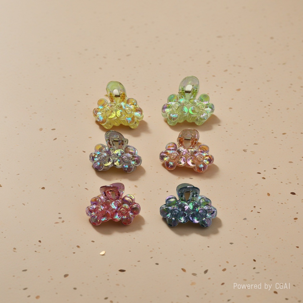 Colorful flower-shaped grab clips, banana clips, shark clips, hair clips Application Scenario