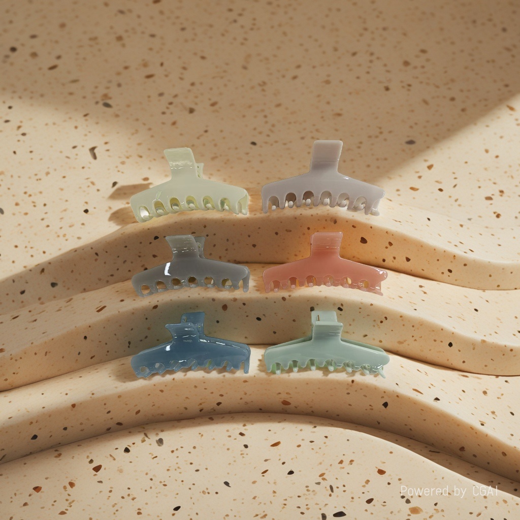 A large matte banana shark clip, grab clip and hairpin all-in-one curling tool details Picture