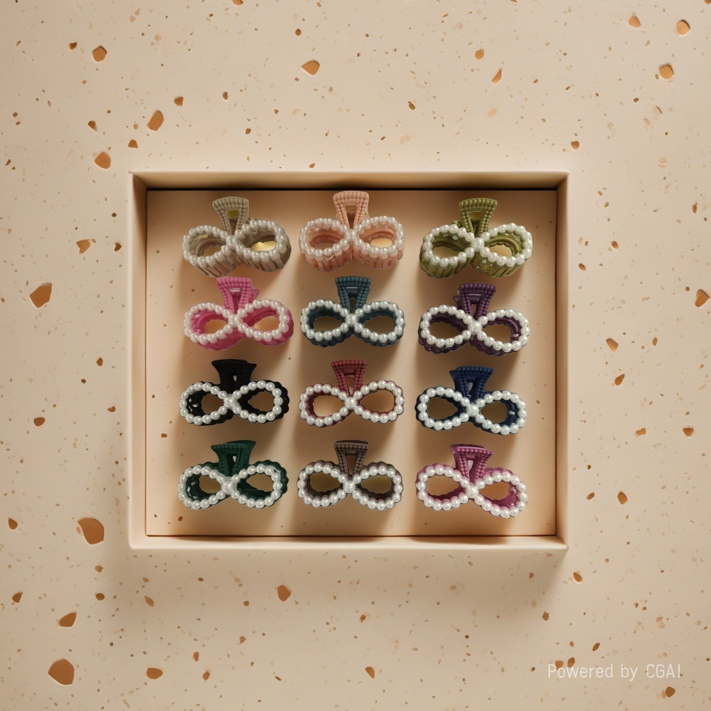 Pearl bow decorated hair clips, banana clips, shark clips and scratch clips are fashionable and versatile Specification image
