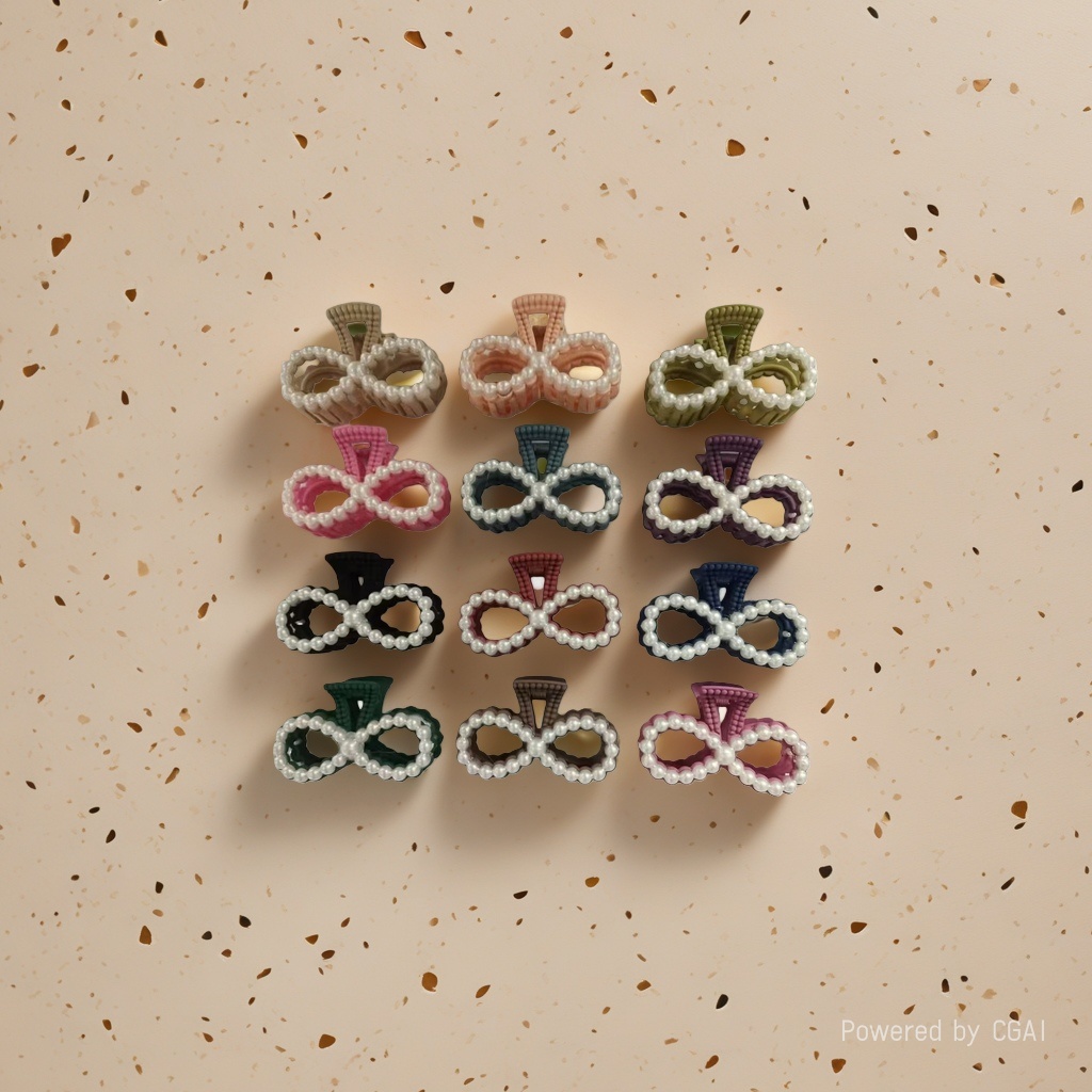 Pearl bow decorated hair clips, banana clips, shark clips and scratch clips are fashionable and versatile