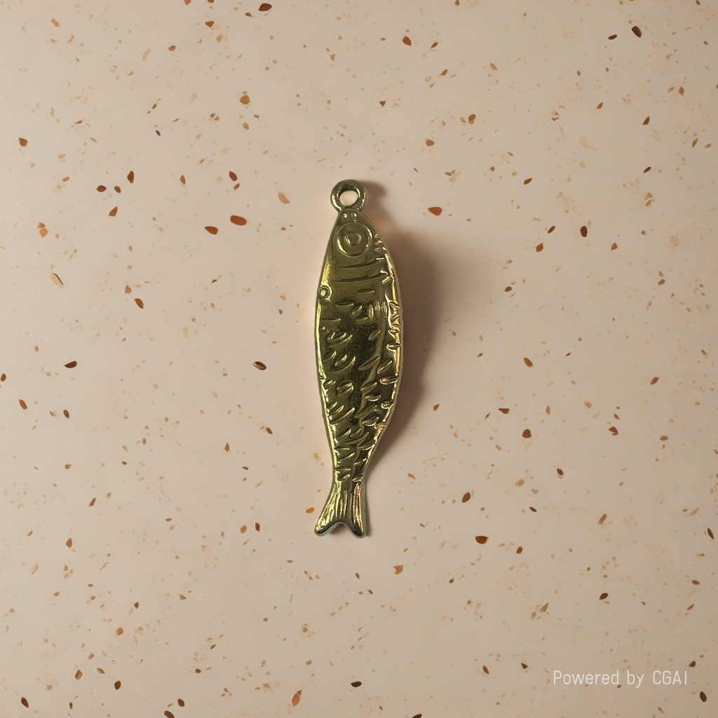 Silver and gold fish-shaped pendant necklace, fruit shell bell pendant, gold jewelry accessory Specification image