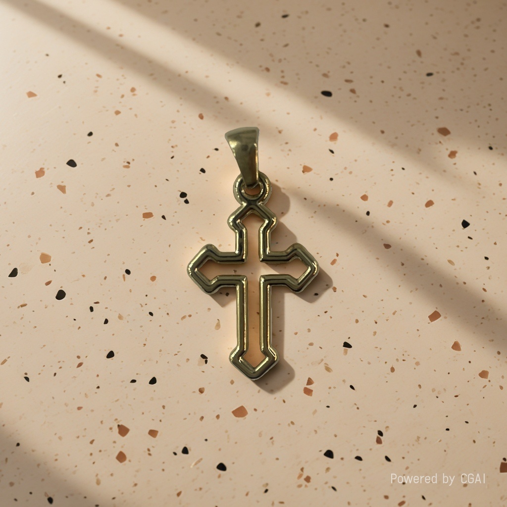 Golden cross pendant necklace accessory pendant, golden style accessory Application Scenario