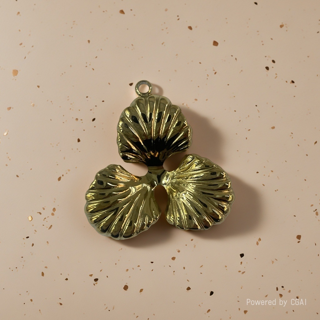 Stainless steel, European and American INS geometric flower gold high-end design pendant accessory