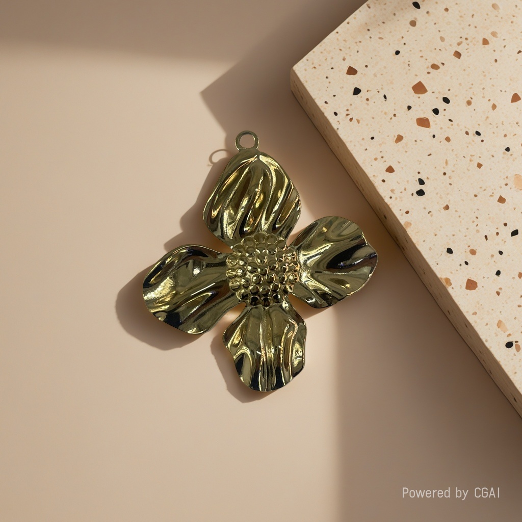 Alloy stainless steel pendant, golden pendant, necklace accessory, anti-allergy