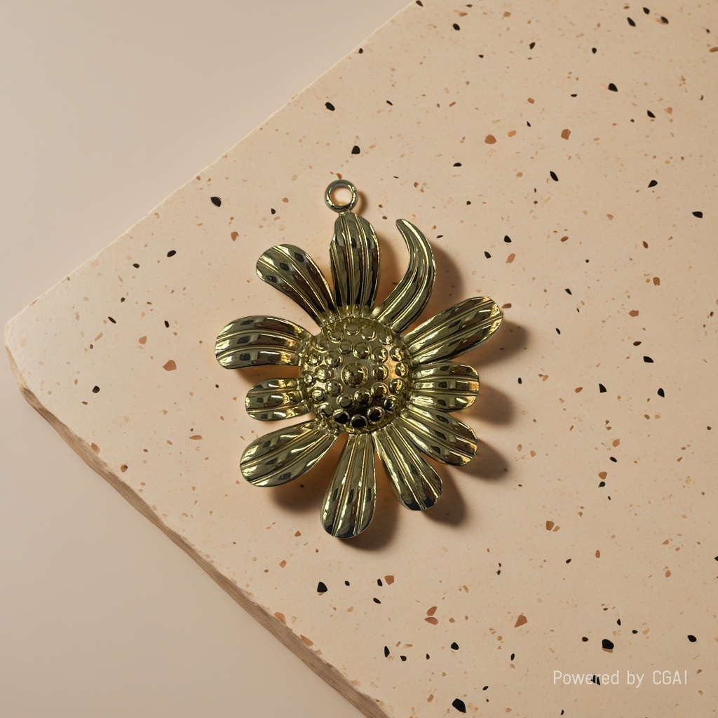 Silver and gold flower pendant necklace accessory, gold jewelry accessory Specification image