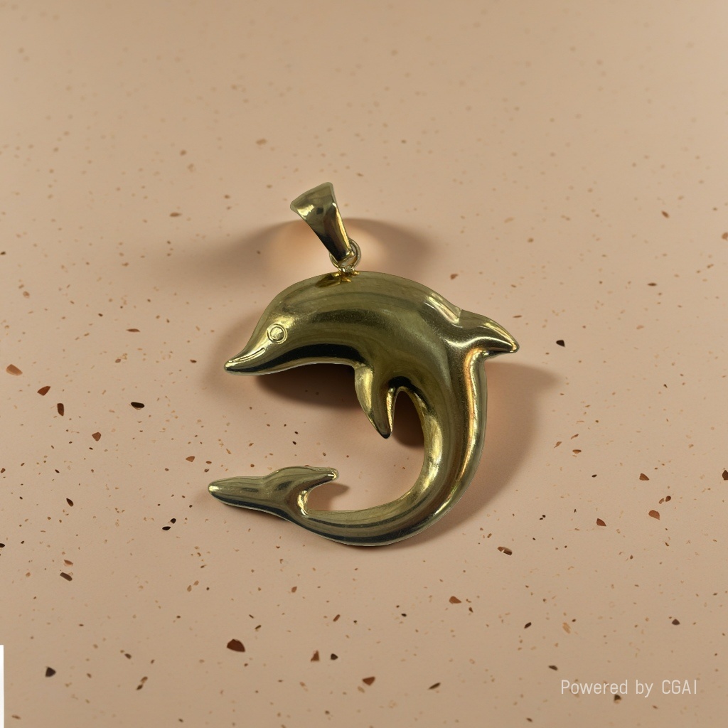 Golden dolphin bell pendant, jewelry accessory, pendant necklace Specification image
