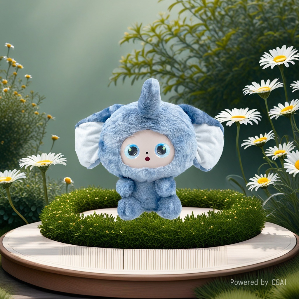 The "Wind Whistles" AI toy Internet celebrity soft and cute blue elephant plush doll is a trendy toy for children's intelligent companionship Application Scenario