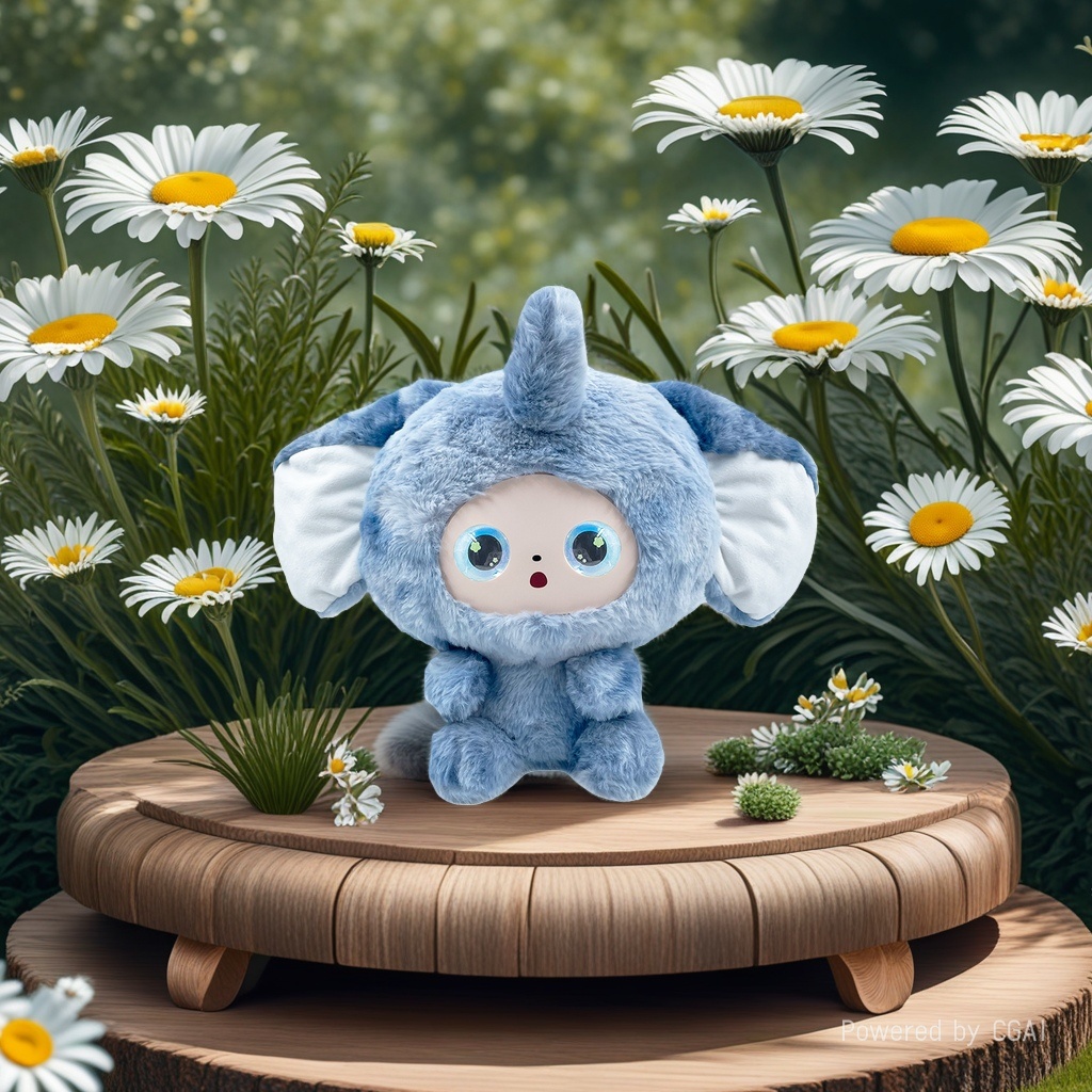 The "Wind Whistles" AI toy Internet celebrity soft and cute blue elephant plush doll is a trendy toy for children's intelligent companionship Specification image
