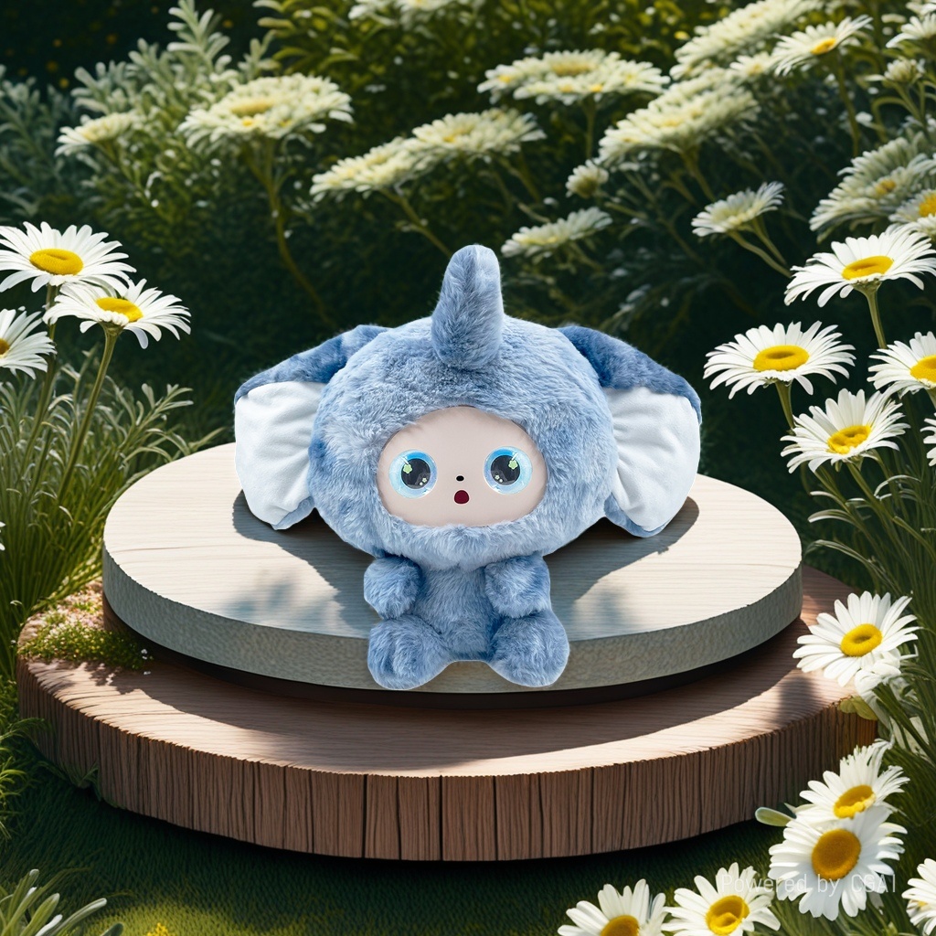 The "Wind Whistles" AI toy Internet celebrity soft and cute blue elephant plush doll is a trendy toy for children's intelligent companionship details Picture