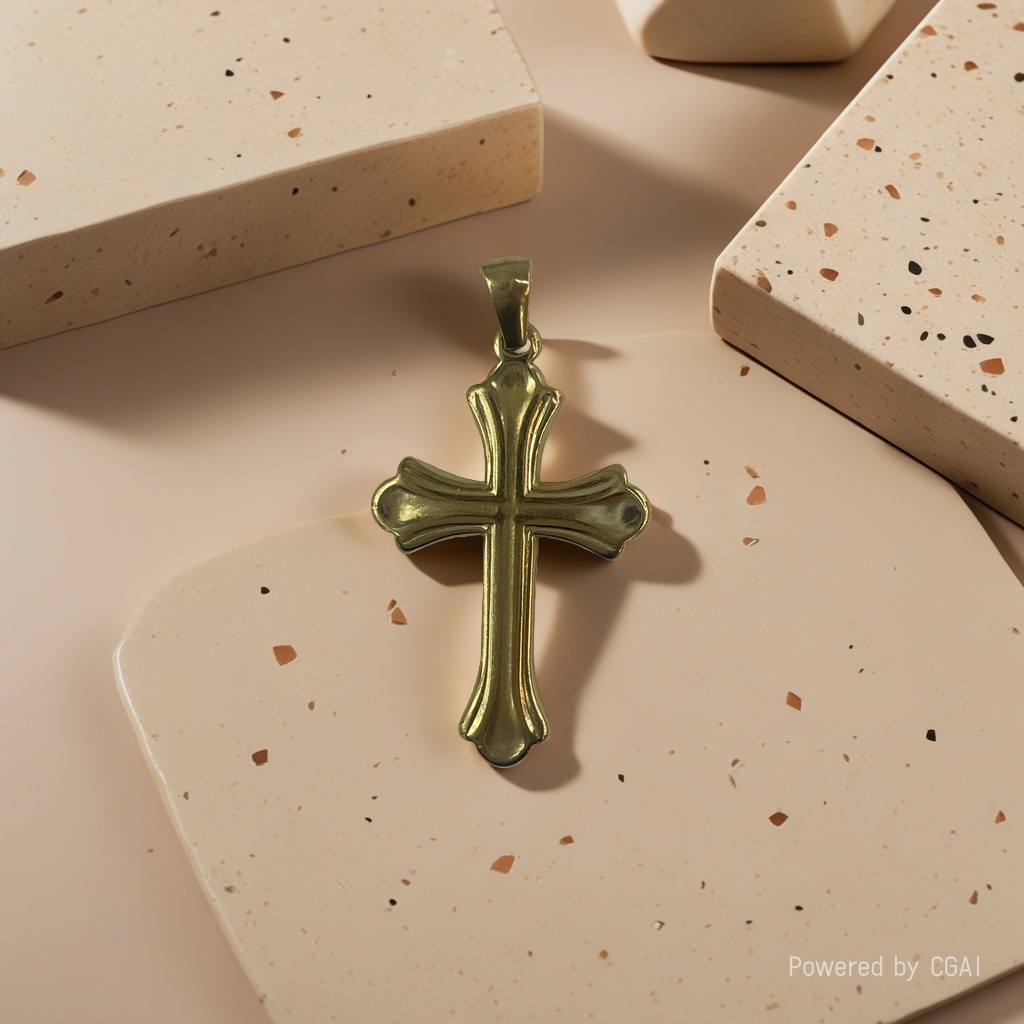 Stainless steel cross pendant necklace, gold style jewelry accessory Application Scenario