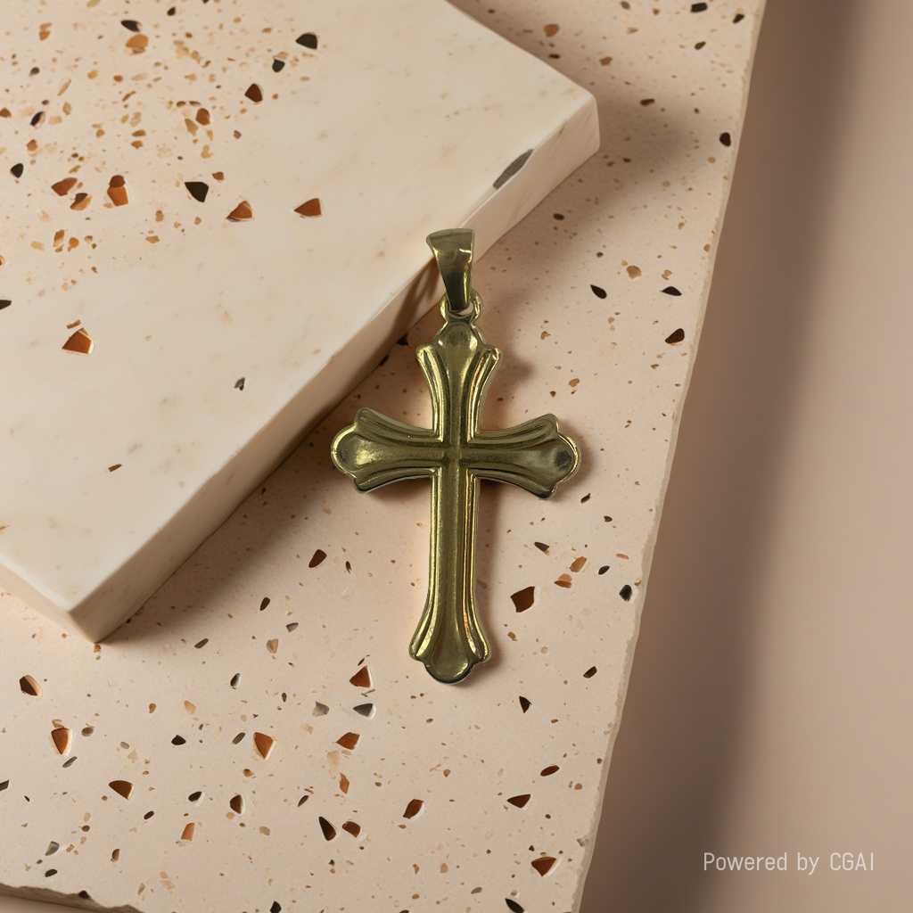Stainless steel cross pendant necklace, gold style jewelry accessory Specification image