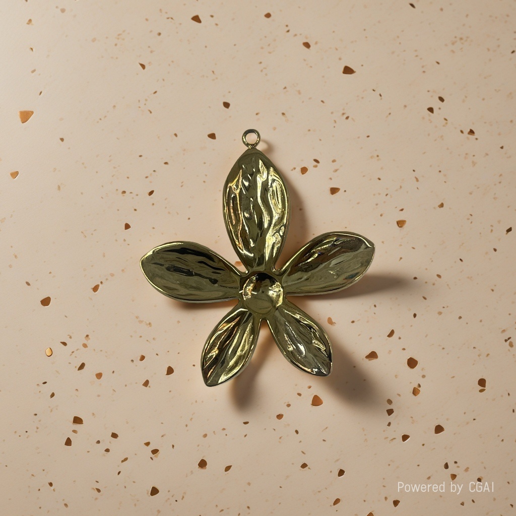 The golden flower pendant necklace accessory is fashionable, versatile and features a light luxury style