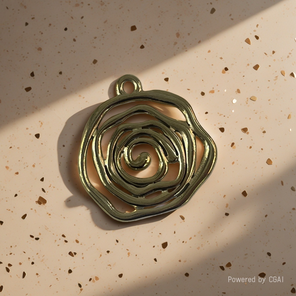 A French retro geometric accessory with a streamlined and irregular circular brooch Application Scenario