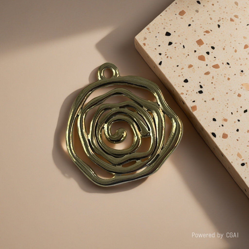 A French retro geometric accessory with a streamlined and irregular circular brooch