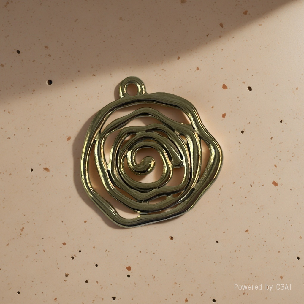 A French retro geometric accessory with a streamlined and irregular circular brooch Specification image