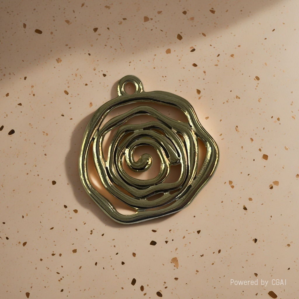 A French retro geometric accessory with a streamlined and irregular circular brooch details Picture