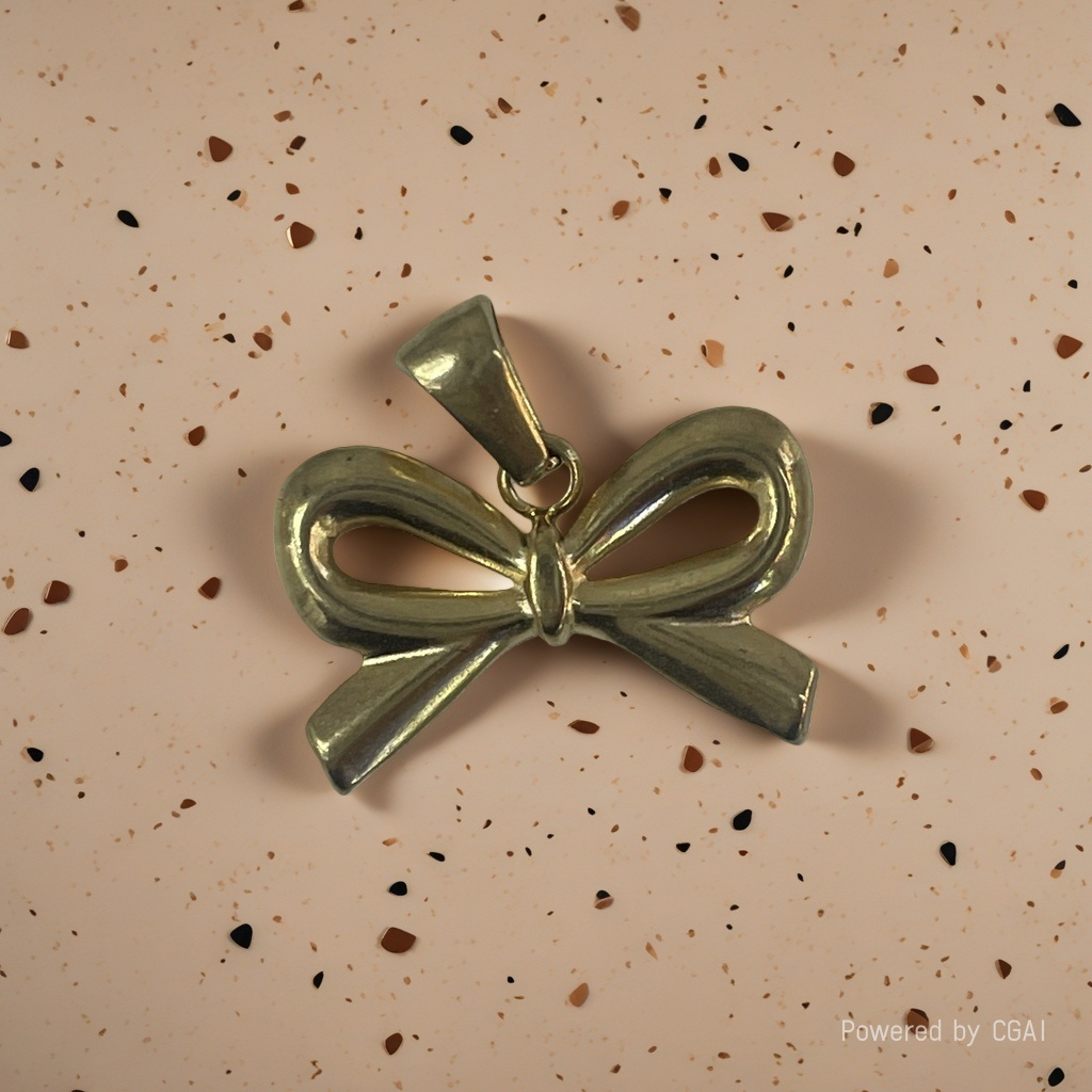 Stainless steel gold bow pendant necklace for women's jewelry accessories Specification image