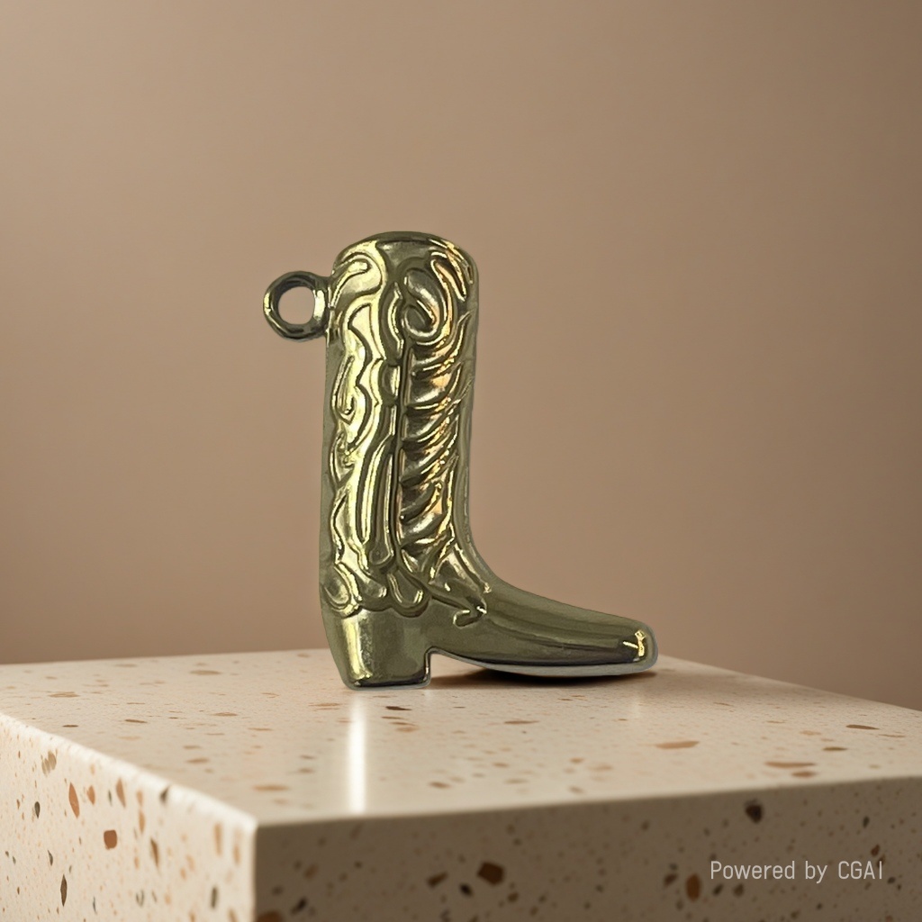 Golden cowboy boot pendant, stainless steel pendant, jewelry necklace, accessories Application Scenario