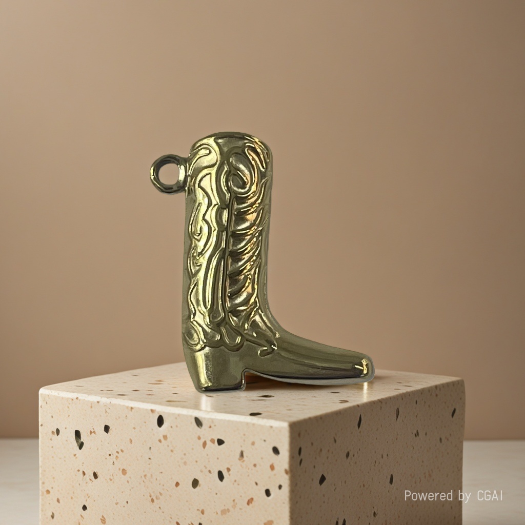 Golden cowboy boot pendant, stainless steel pendant, jewelry necklace, accessories Specification image