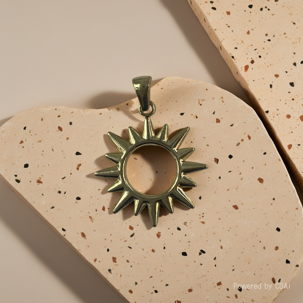 Cross-border new three-dimensional stainless steel pendant accessory, Sun Heart accessory Specification image