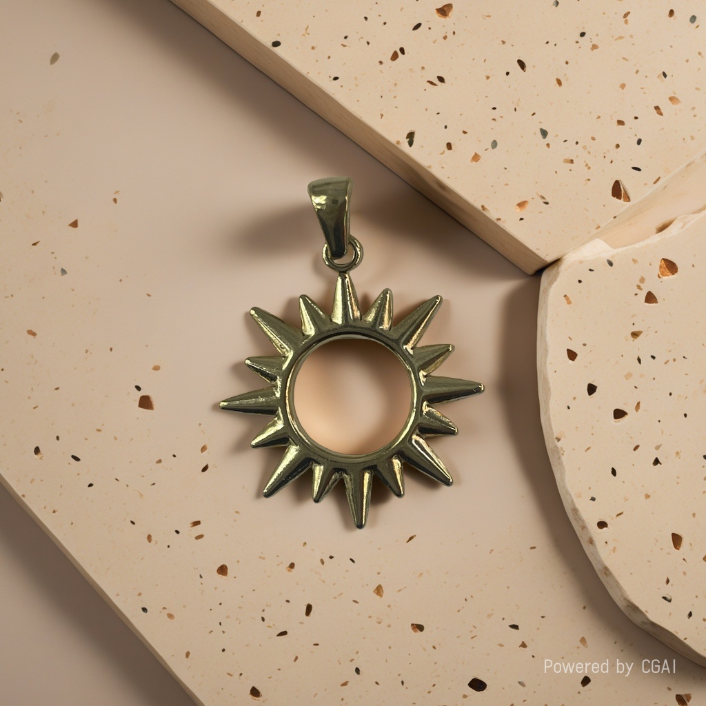 Cross-border new three-dimensional stainless steel pendant accessory, Sun Heart accessory details Picture