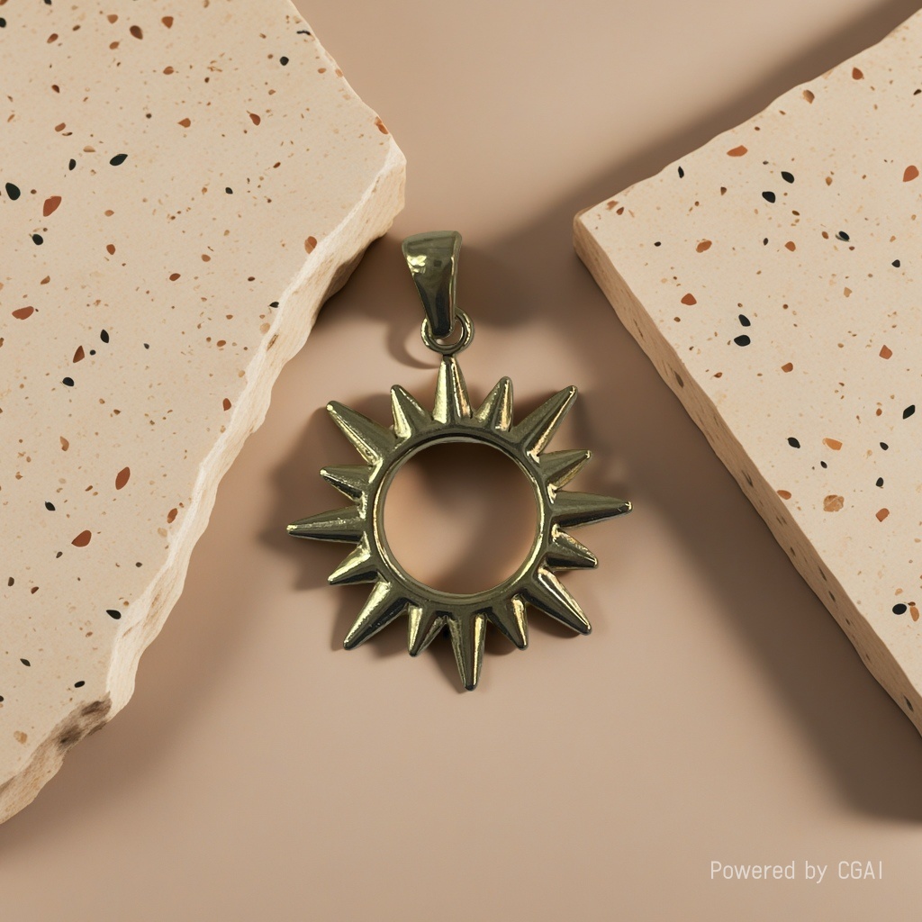 Cross-border new three-dimensional stainless steel pendant accessory, Sun Heart accessory