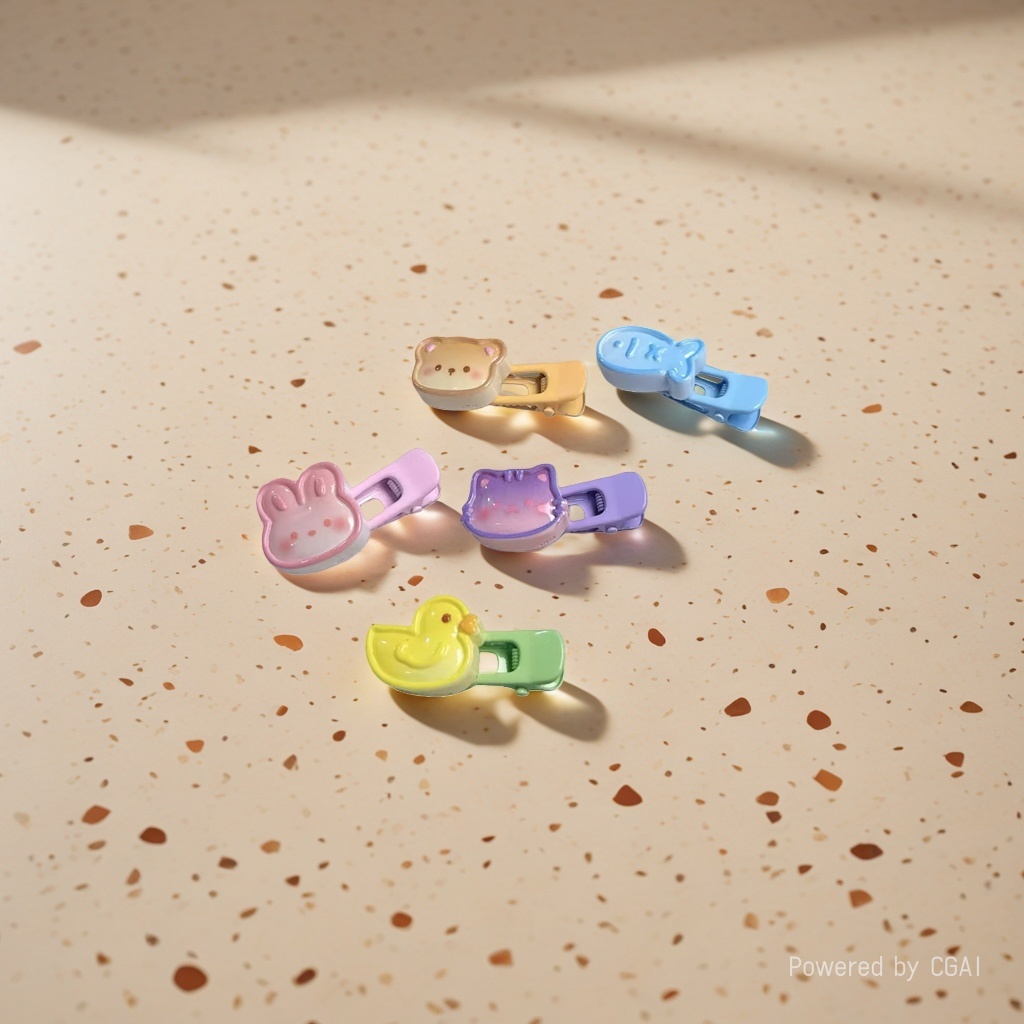 Cute animal-shaped banana clips, shark clips, hairpins, and grab clips