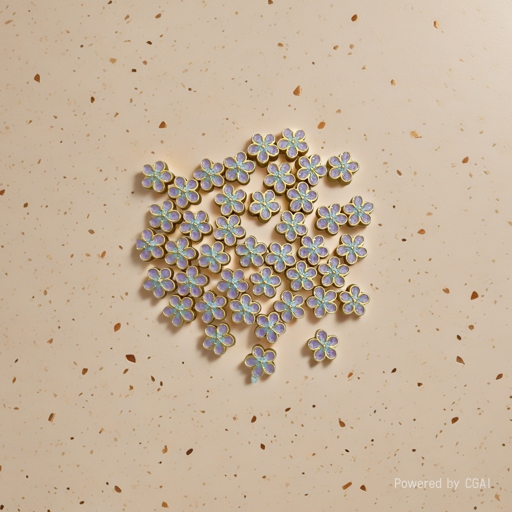 Alloy electrophoretic high-color-retention flower DIY headwear, electroplated dot green small flower multi-hole pendant accessories Application Scenario