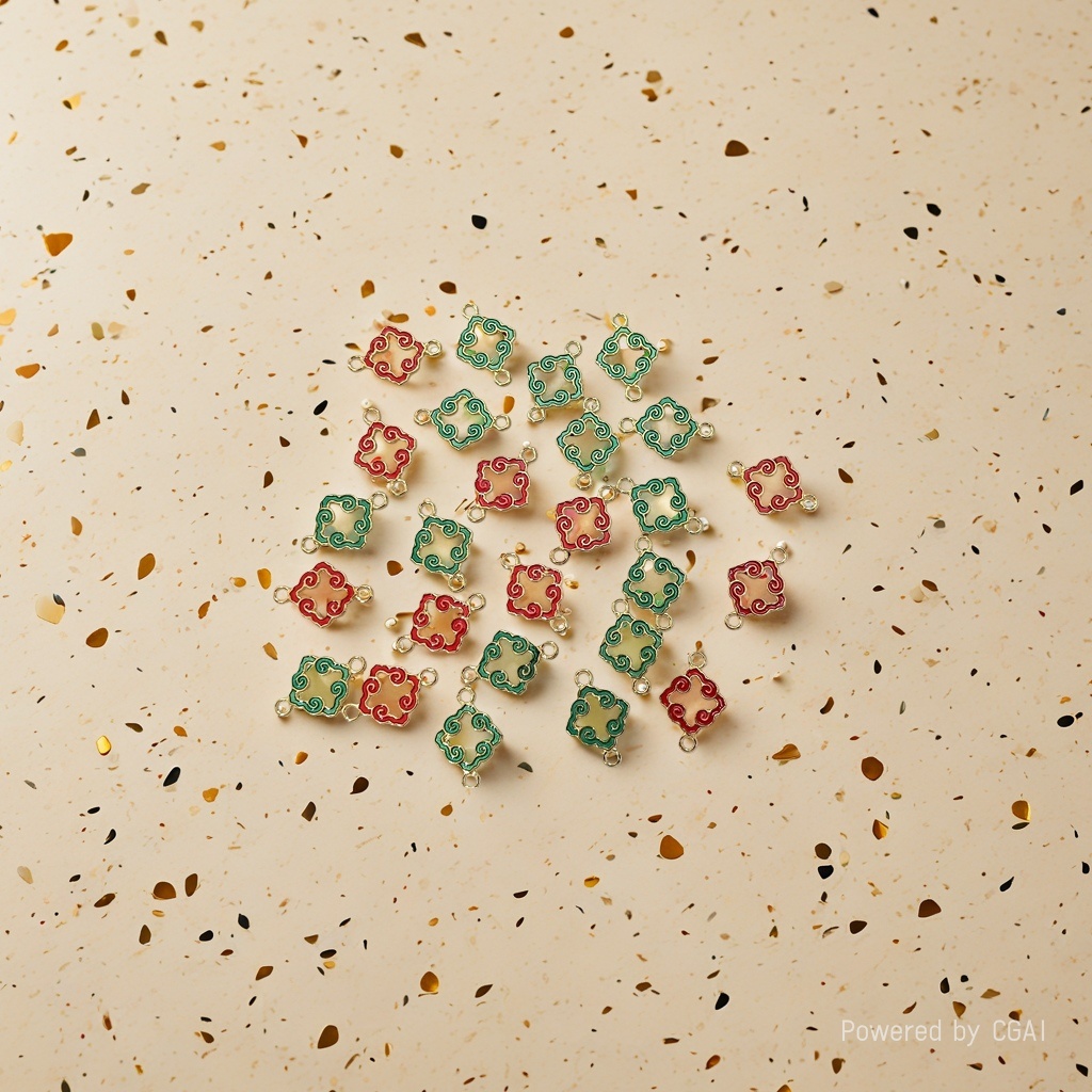 Alloy color-preserving hollowed-out Xiangyun double hanging iy ancient-style Hanfu cheongsam waist decoration necklace hairpin accessories
