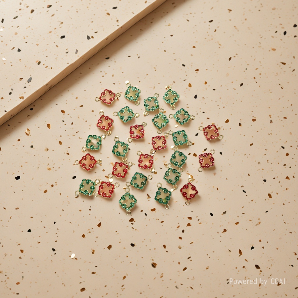 Alloy color-preserving hollowed-out Xiangyun double hanging iy ancient-style Hanfu cheongsam waist decoration necklace hairpin accessories details Picture