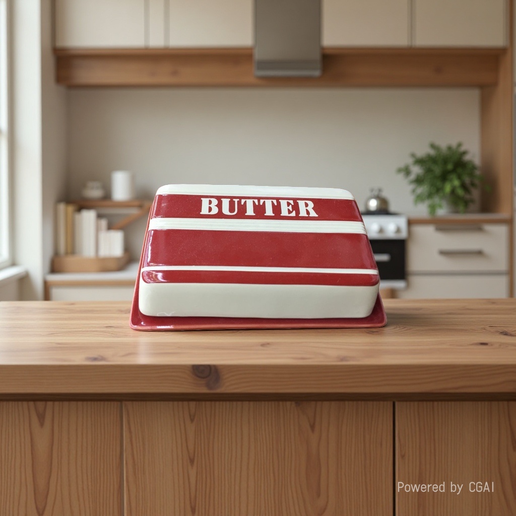 Red ceramic butter box, kitchen ceramic fresh-keeping lunch box, glass, stainless steel and plastic multi-purpose lunch box details Picture