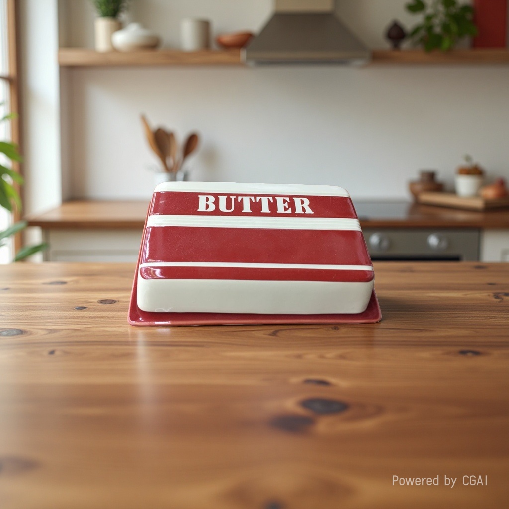 Red ceramic butter box, kitchen ceramic fresh-keeping lunch box, glass, stainless steel and plastic multi-purpose lunch box Application Scenario