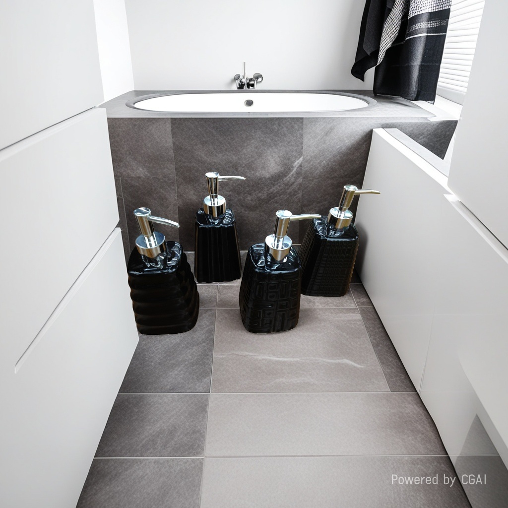 Black ceramic soap dispenser, special sink for foaming hand soap tablets, no need for drilling Specification image