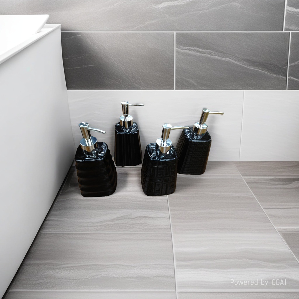 Black ceramic soap dispenser, special sink for foaming hand soap tablets, no need for drilling Application Scenario