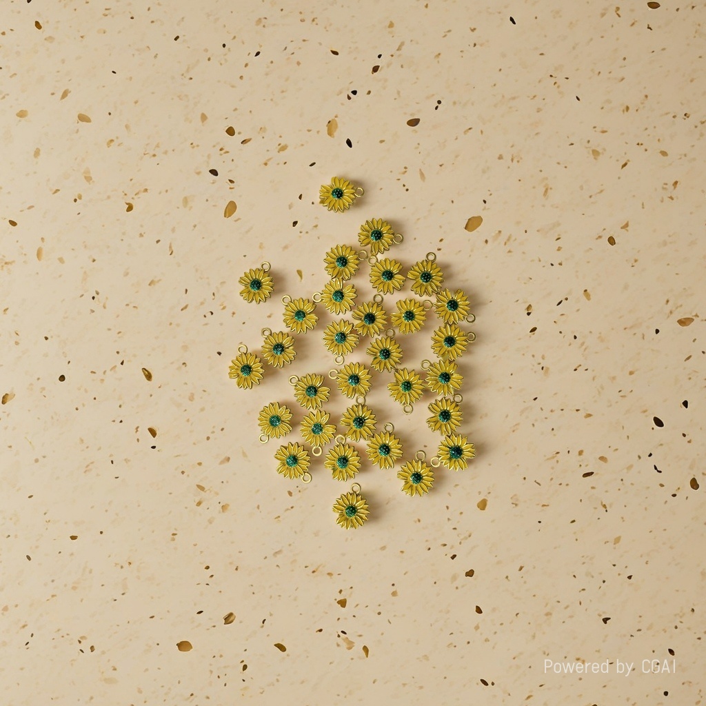 Gold DIY jewelry accessories, oil-dripping daisies, chrysanthemums, sunflowers, pendants, necklaces, earrings and other accessories Specification image