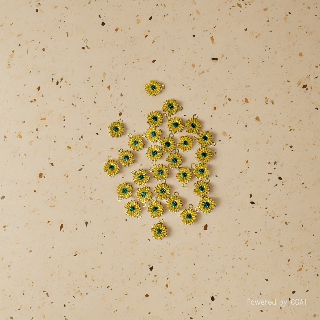 Gold DIY jewelry accessories, oil-dripping daisies, chrysanthemums, sunflowers, pendants, necklaces, earrings and other accessories Application Scenario