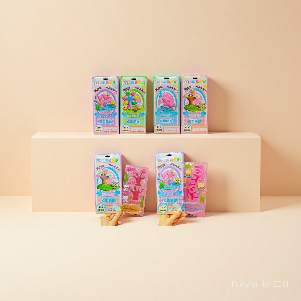 3D embossed stickers for educational intelligence and science