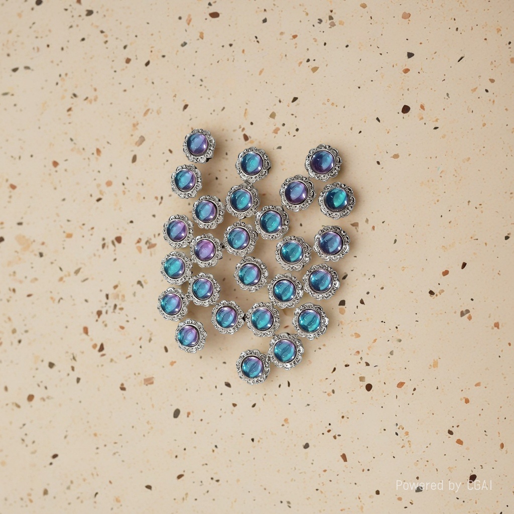 Round diamond-encruted multi-color eight-hole zirconium dial diy handcrafted beaded bracelet necklace mobile phone spacer accessory Starry sky 110529589 Specification image