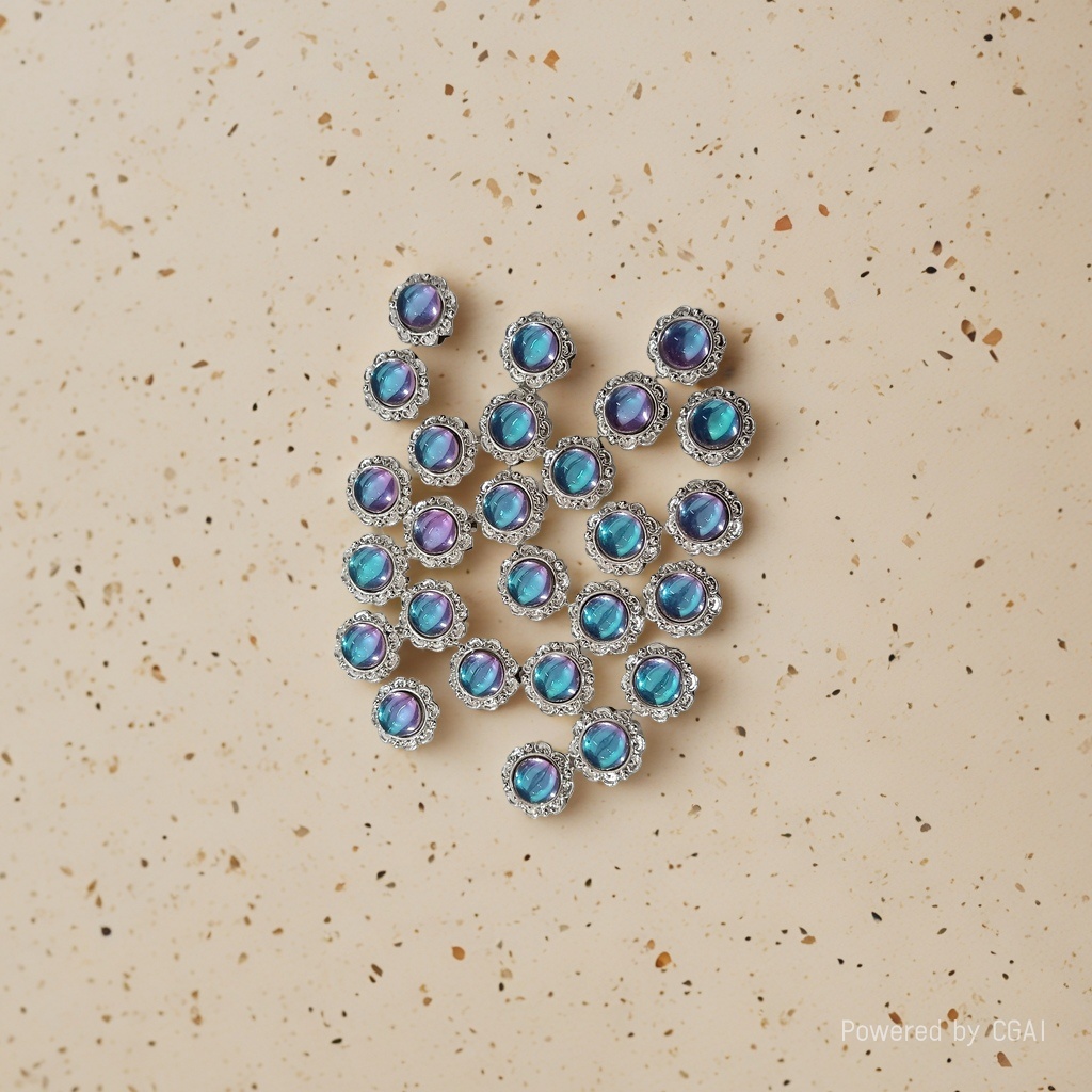 Round diamond-encruted multi-color eight-hole zirconium dial diy handcrafted beaded bracelet necklace mobile phone spacer accessory Starry sky 110529589 details Picture